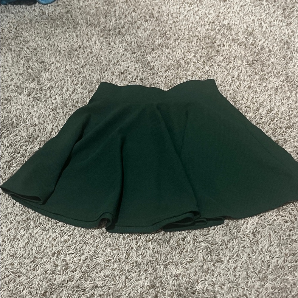 Chic Dark Green Skater Skirt